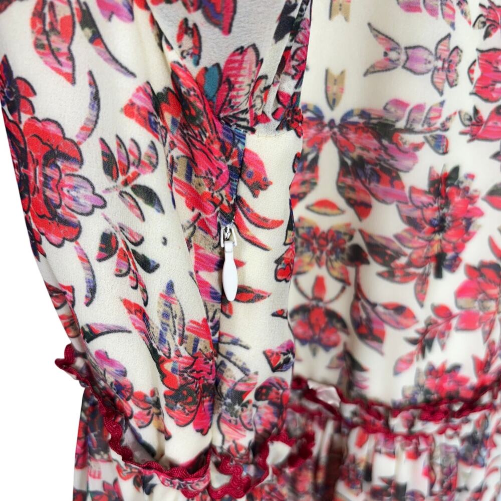 NWT Anthropologie Bhanuni Cottagecore Embroidered Sequin Floral Maxi Dress 8 - Picture 11 of 12